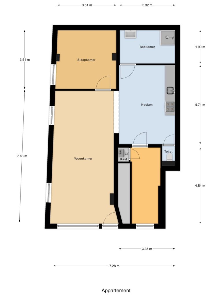 Gouda – Stoofsteeg 22 – Plattegrond