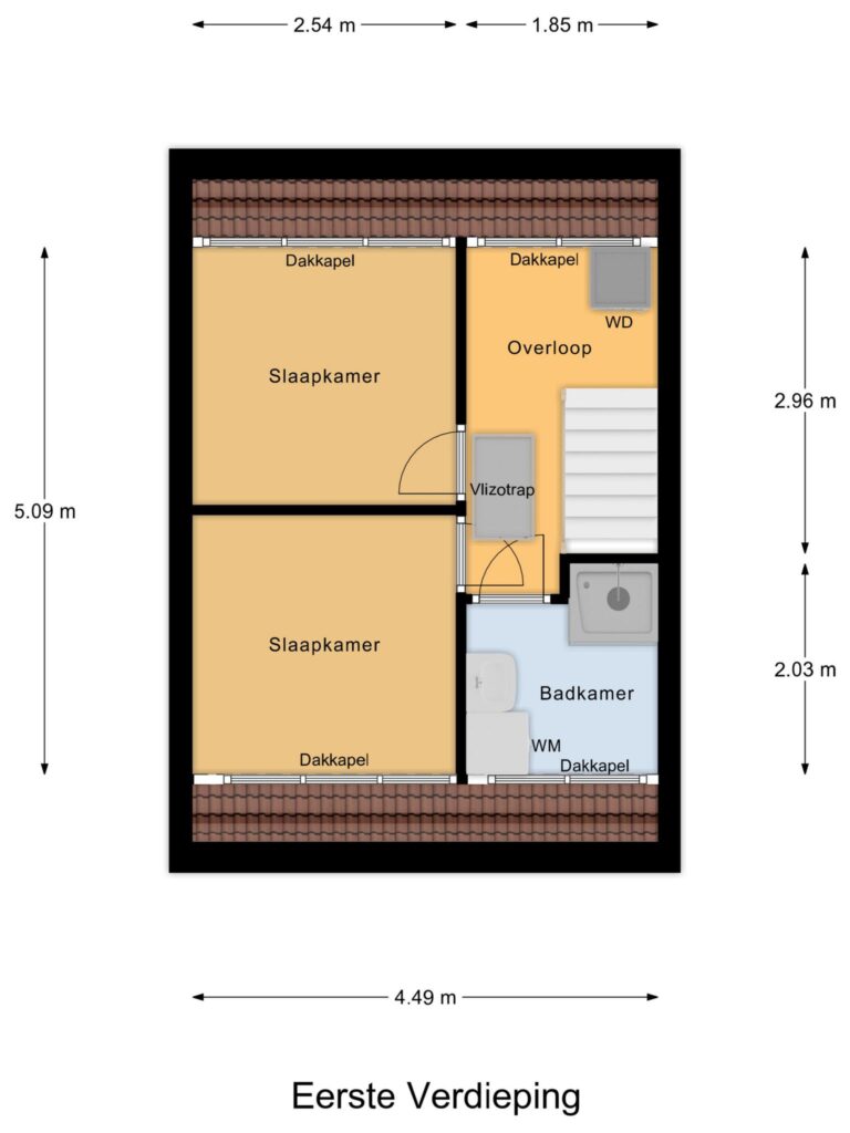 Gouda – Constantijn Huygensstraat 33 – Plattegrond 3