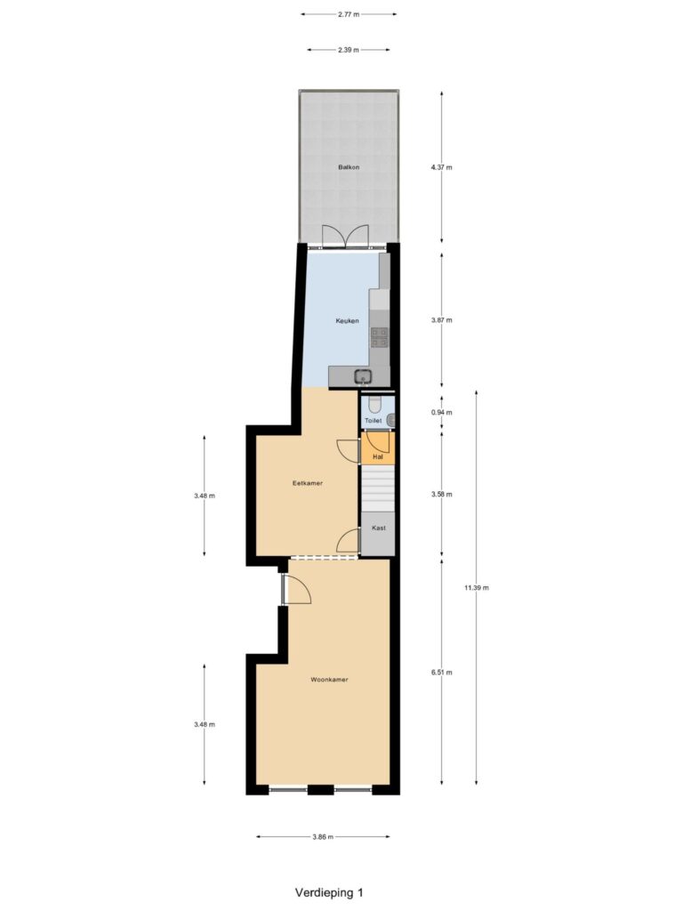 Gouda – Kleiwegstraat 18 – Plattegrond